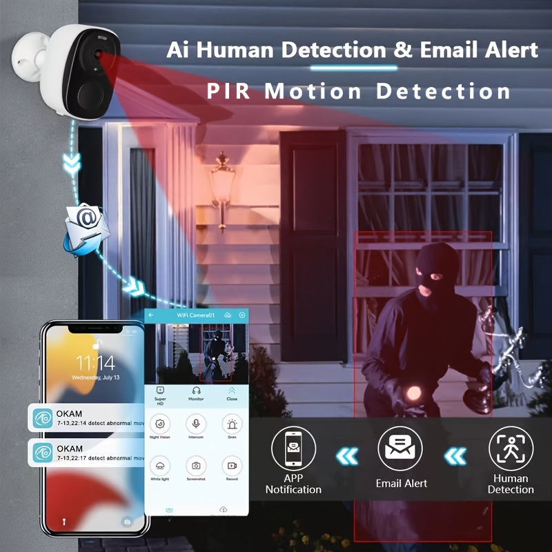 Wireless Solar Security Camera Outdoor (3MP Night Vision)-4