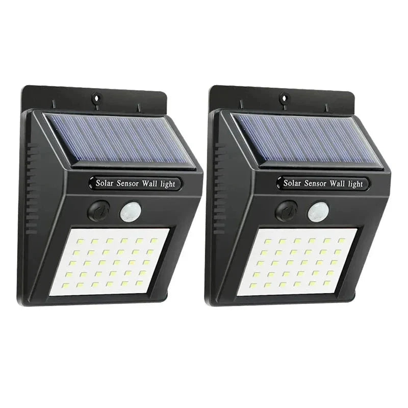 NNEOBA Solar-Powered Outdoor Motion Sensor LED Wall Light(2pcs)