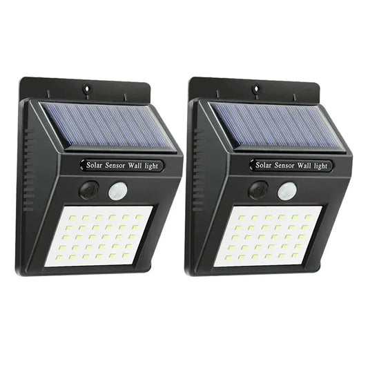 NNEOBA Solar-Powered Outdoor Motion Sensor LED Wall Light(2pcs)