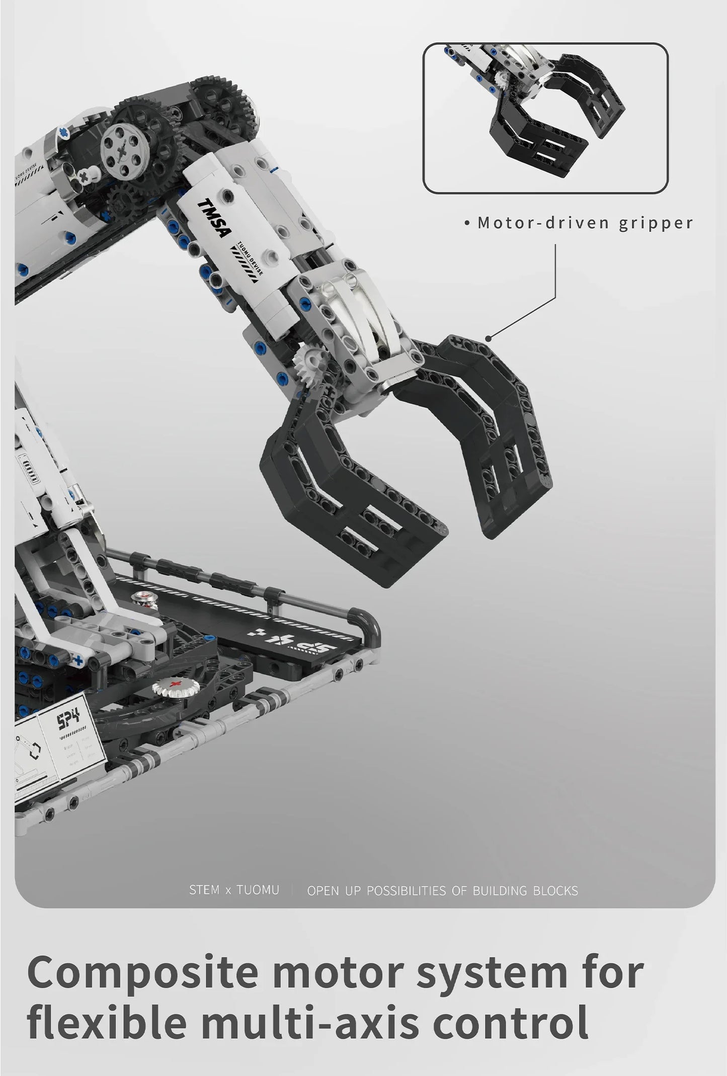 1029PCS Robotic Arm Building Blocks Set Remote Mechanical Arm Model Bricks Desktop Decoration Diy Toys For Kids Holiday Gifts