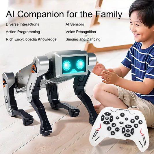 Programmable Quadruped Robot Smart Robot Dog Programmable Quadruped Voice Control AI Robot Dog with Music Light Effects