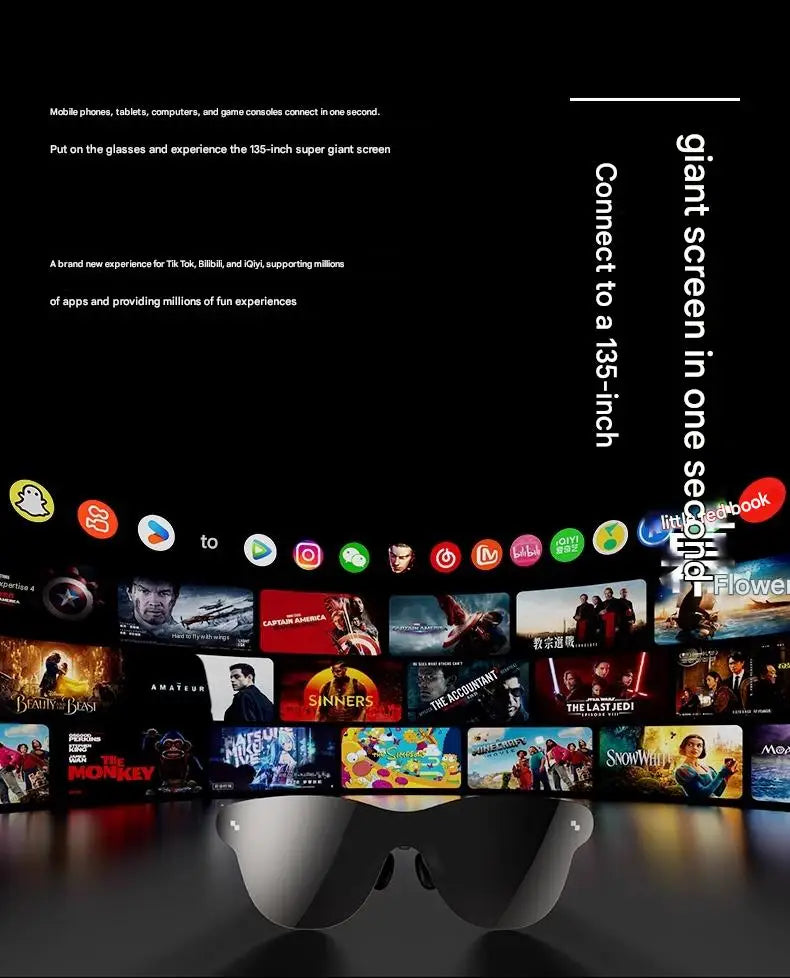 Rayneo Air3s Pro AR Smart Glasses 1200nits 135inches HD Screen 3840 Hz PWM 3D Glasses For Xbox PS5 Switch