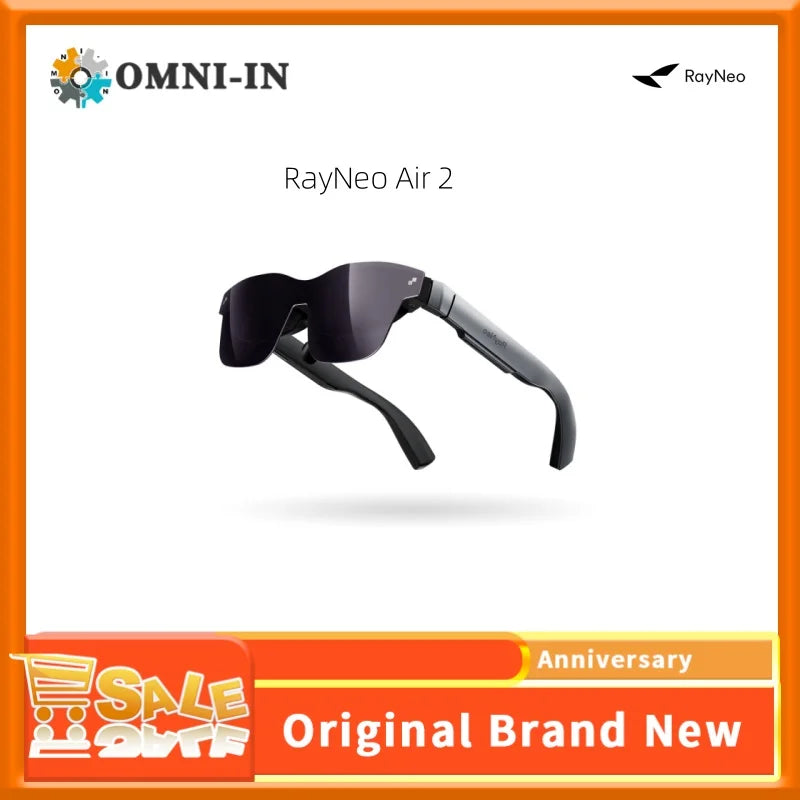 RayNeo Air2 Smart Glasses: 1000nits Brilliance, 76g Feather Design, See Beyond