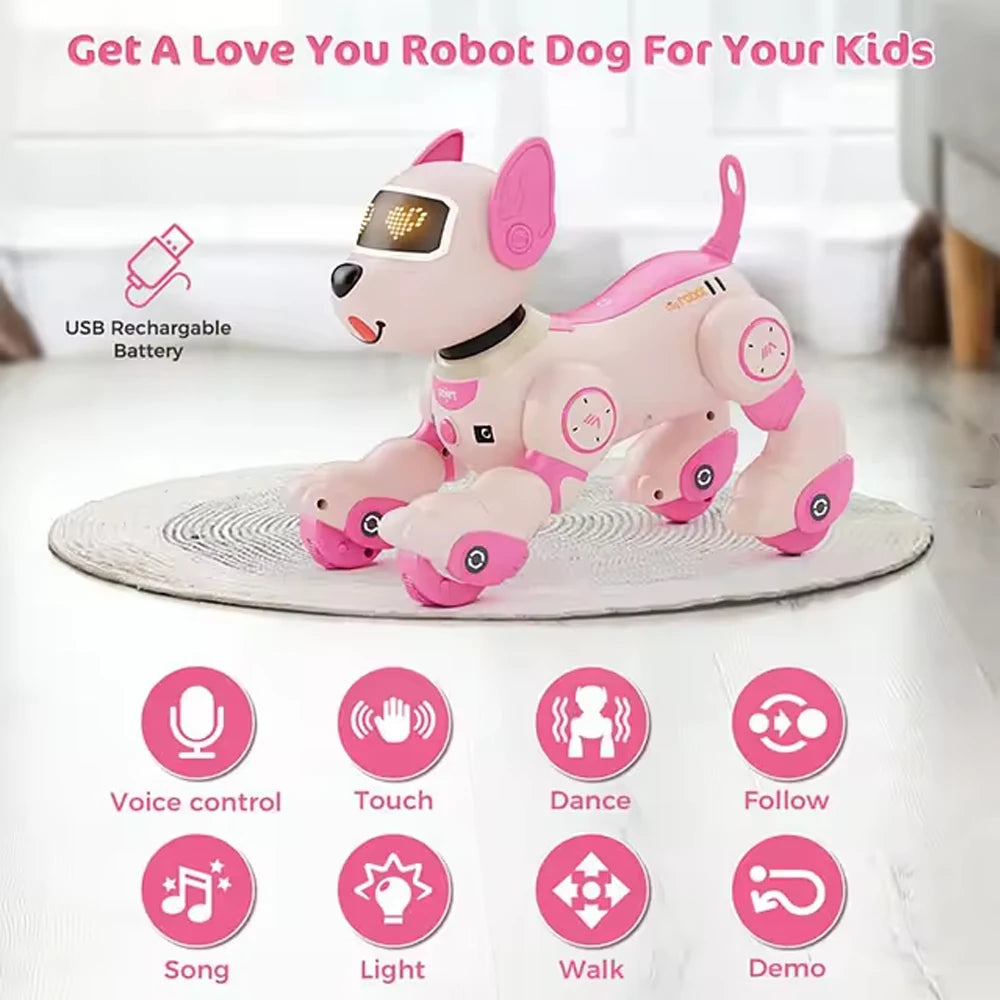 Robot Dog Intelligent Ai Programmable Smart Toys for Children Multi-Functional with Sound Led Eyes Dancing Electronic Pets Dog