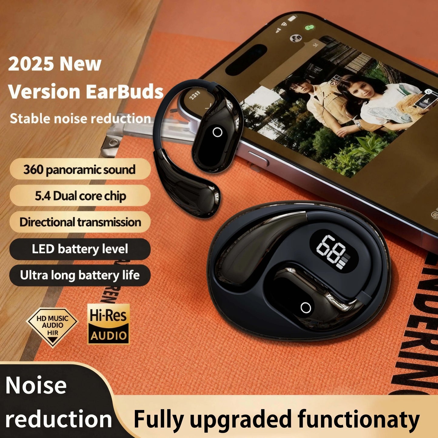 2025New AI Translator Earbuds Real-Time 2-Way 144+ Languages, Bluetooth headset 5.4, for Travel/Business/Learning , iOS/Android