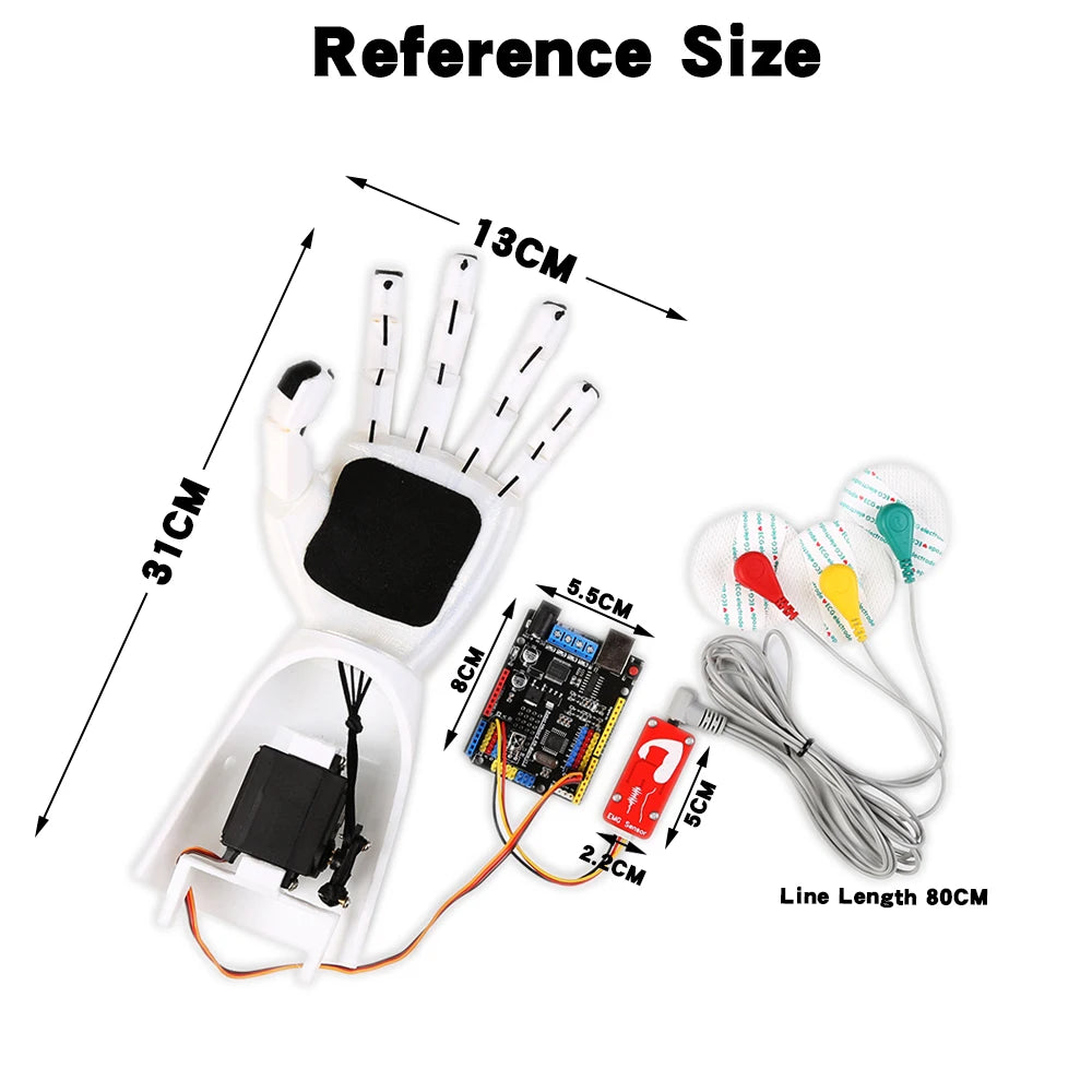 EMG Controlled Robotic Arm For Arduino EMG Sensor Diy Kit School Science STEM Education Physics Teaching