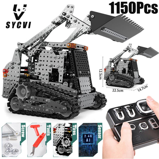 alloy bulldozer robot robot construction set robotics education kit robot kit mecano metal construction remote robotic kit