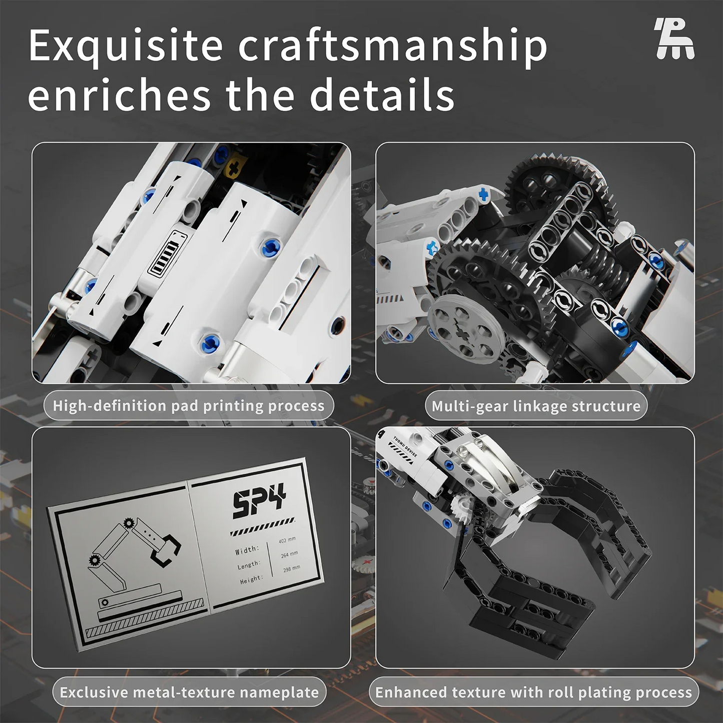 1029PCS Robotic Arm Building Blocks Set Remote Mechanical Arm Model Bricks Desktop Decoration Diy Toys For Kids Holiday Gifts