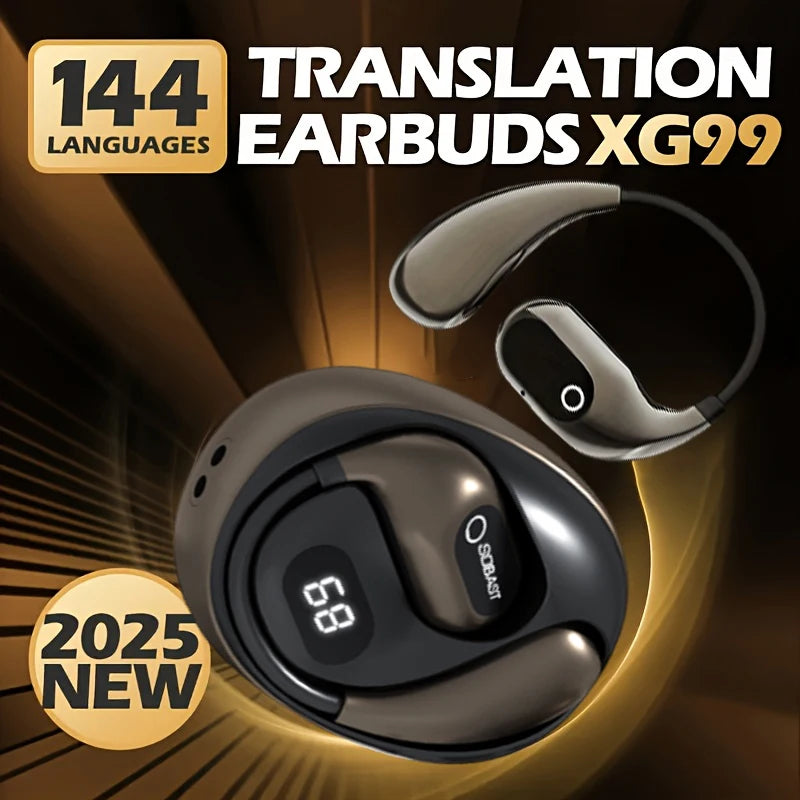 2025New AI Translator Earbuds Real-Time 2-Way 144+ Languages, Bluetooth headset 5.4, for Travel/Business/Learning , iOS/Android