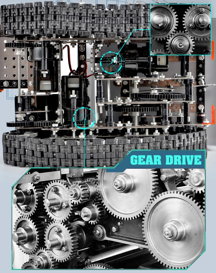 alloy bulldozer robot robot construction set robotics education kit robot kit mecano metal construction remote robotic kit