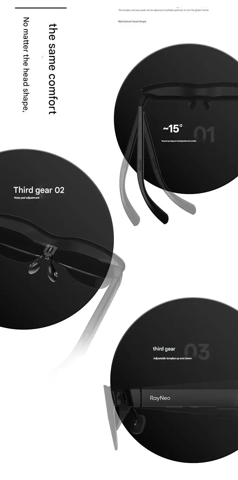 Rayneo Air3s Pro AR Smart Glasses 1200nits 135inches HD Screen 3840 Hz PWM 3D Glasses For Xbox PS5 Switch