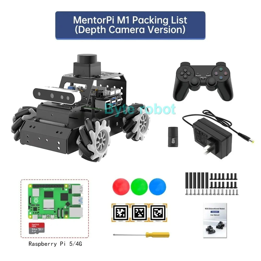 ROS2 Mecanum Wheel RC Car with Depth Camera Radar HUMBLE SLAM and Autonomous Driving For Raspberry Pi 5 Programmable Robot Car