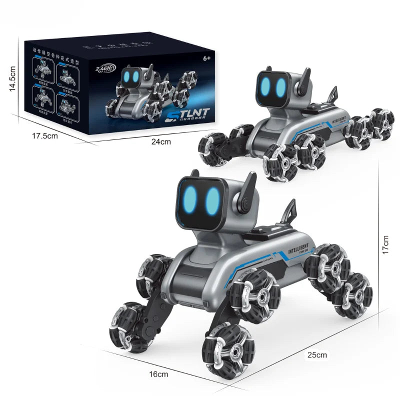 Remote Control Robot Dog | Gesture Sensing,Stunt Rc Cars, Interactive Pocket Emo Robot,Cool Lighting & Music