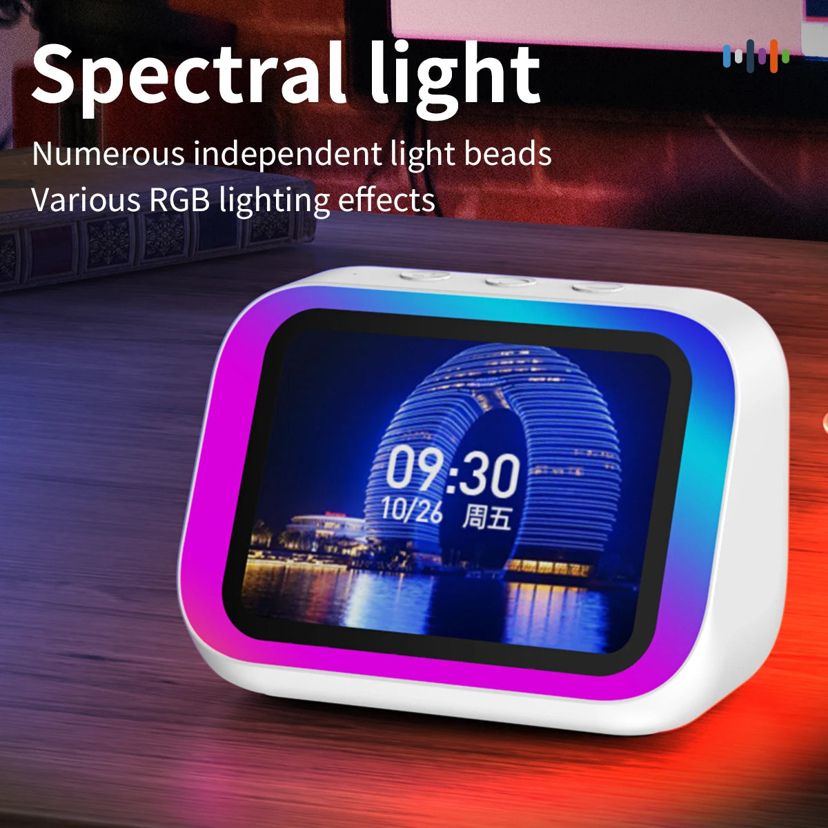 AI Smart Bluetooth 5.4 Speaker Voice assistant HDTouch Screen Display Electronic Album Alarm Clock Hi-fi Stereo Sound