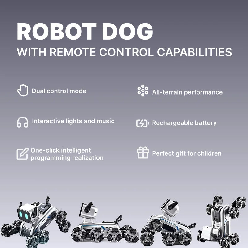 Remote Control Robot Dog | Gesture Sensing,Stunt Rc Cars, Interactive Pocket Emo Robot,Cool Lighting & Music