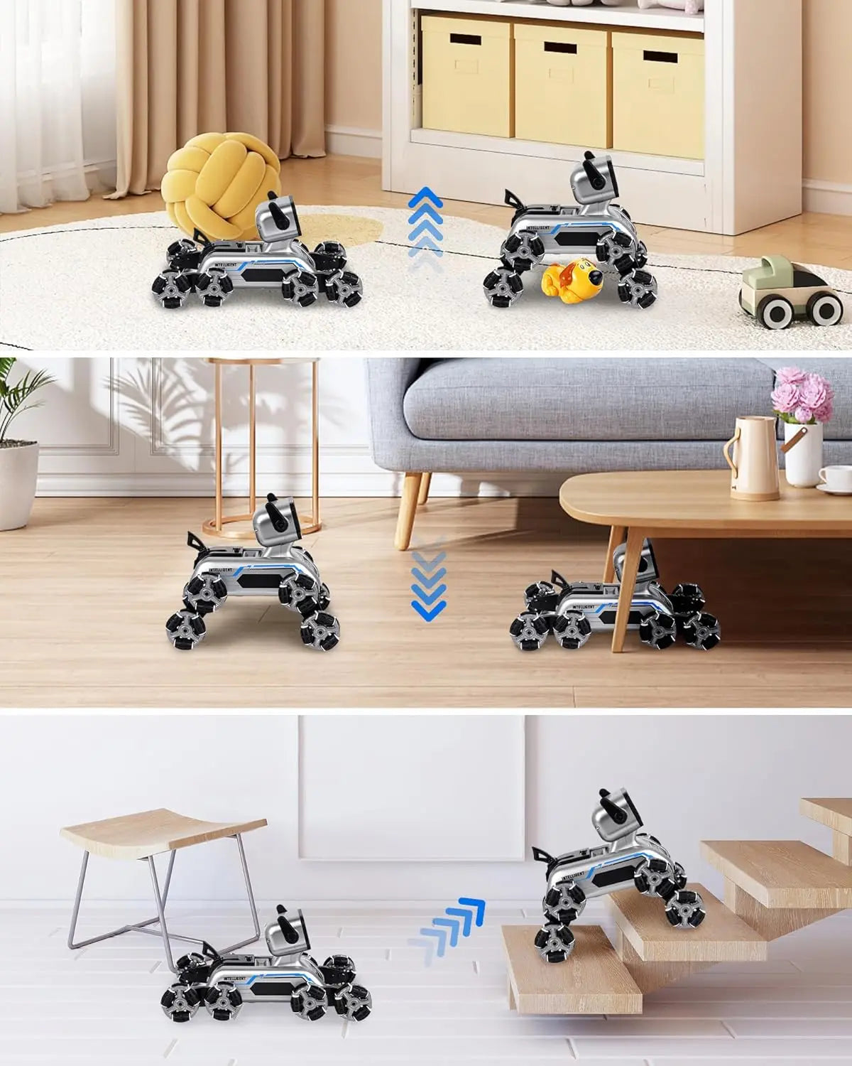 Robot Dog 2.4Ghz Remote Control Dog Gesture Sensing Stunt RC Cars with Music & Light, RC Robot Toys Gifts for Kids
