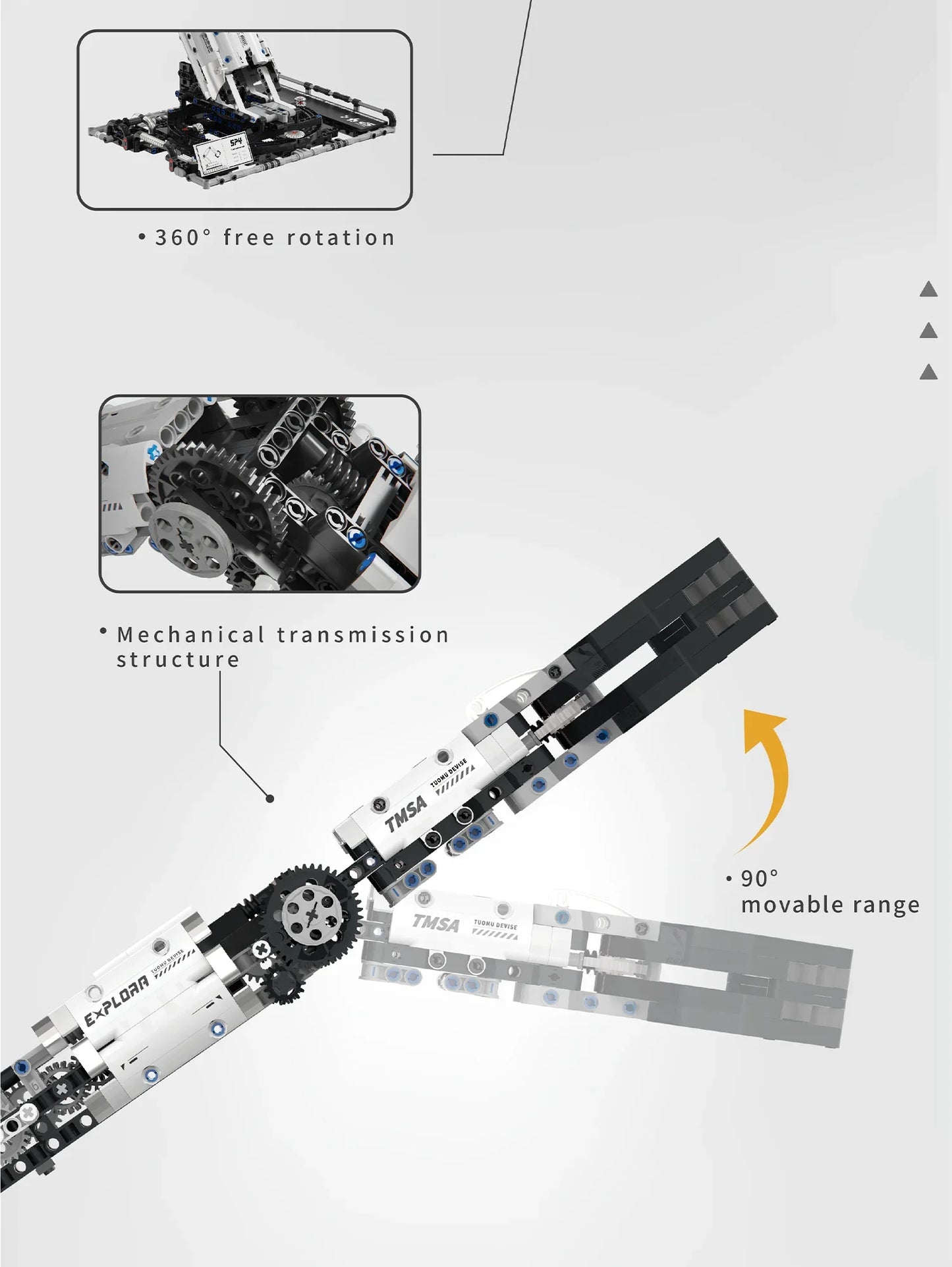 1029PCS Robotic Arm Building Blocks Set Remote Mechanical Arm Model Bricks Desktop Decoration Diy Toys For Kids Holiday Gifts