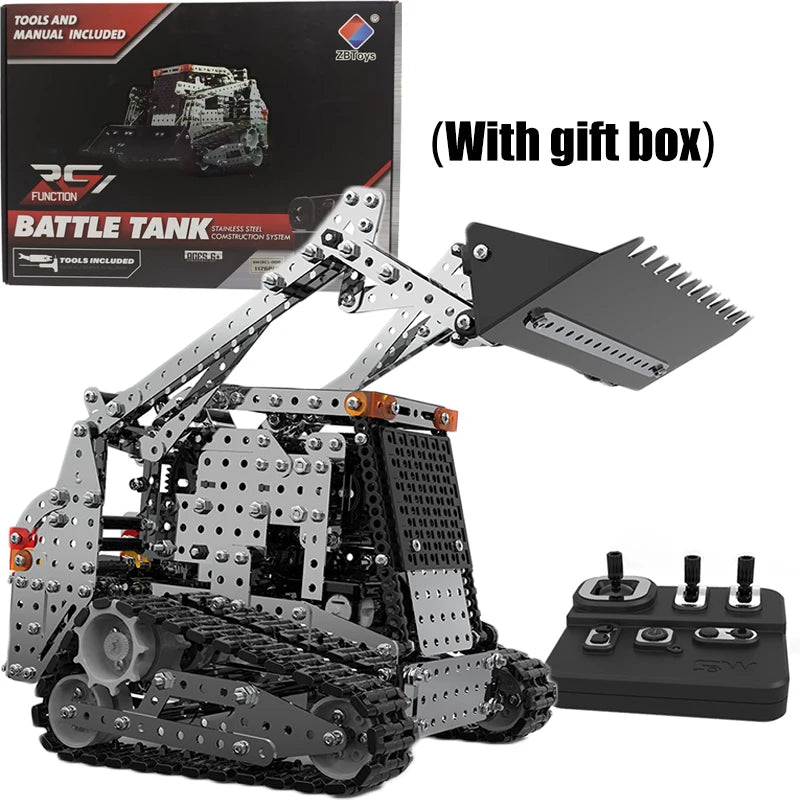 alloy bulldozer robot robot construction set robotics education kit robot kit mecano metal construction remote robotic kit