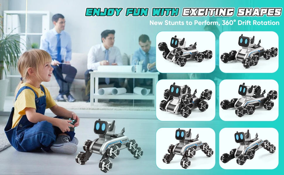 Remote Control Robot Dog | Gesture Sensing,Stunt Rc Cars, Interactive Pocket Emo Robot,Cool Lighting & Music