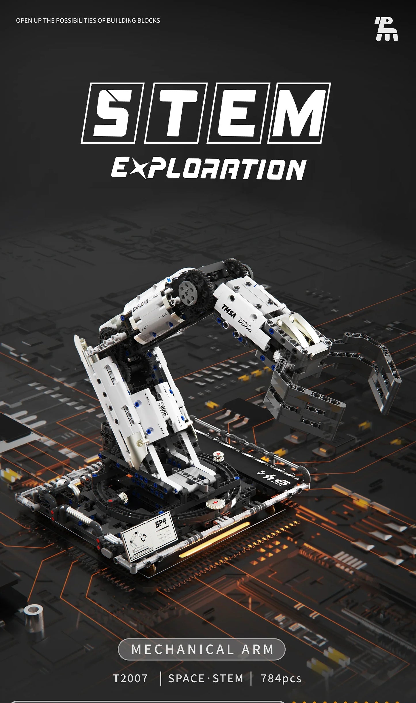 1029PCS Robotic Arm Building Blocks Set Remote Mechanical Arm Model Bricks Desktop Decoration Diy Toys For Kids Holiday Gifts